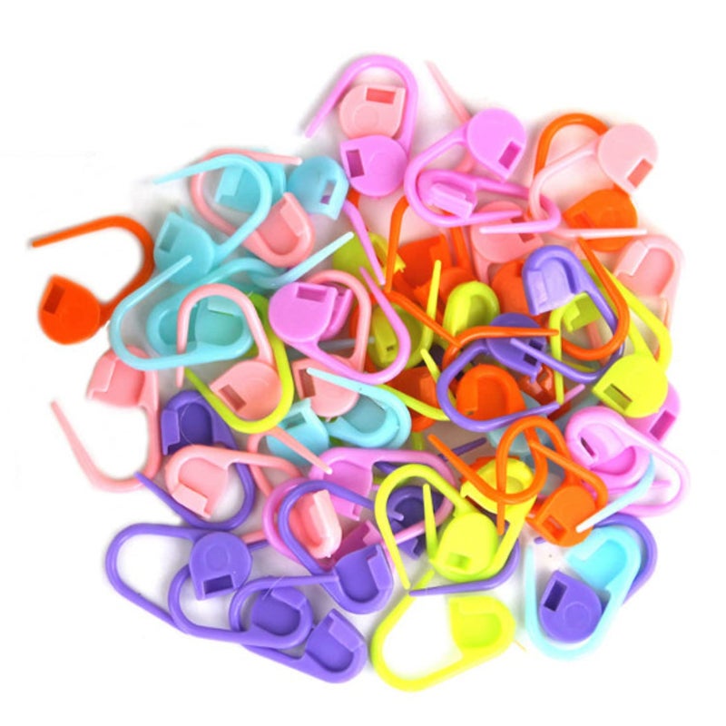 Luwans Stitch Markers for Crocheting - 50Pcs Crochet Stitch Markers for Knitting Yarn & DIY Crafts | Lightweight Plastic Crochet Pins with 8 Assorted Colors | Durable and Easy Locking  multicolored - Image 4
